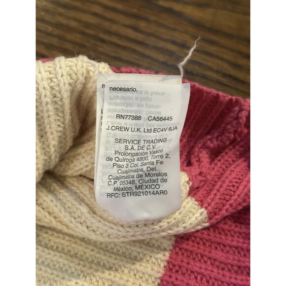 The Reeds x J. Crew Ski Sweater Hot Pink‎ & Ivory Mockneck Pullover Size XS EUC - Picture 7 of 8
